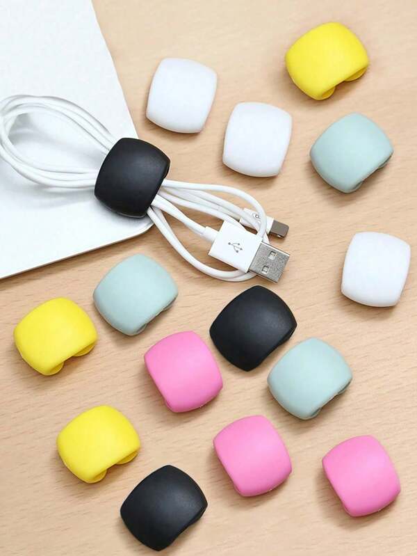 10 Stücke zufällige Farben Kabel Organizer Clips, dekorative Kopfhörer/Lade-Kabel Wickel-Ummantelungen, multifunktionales Wickelvorrichtung Schulanfang