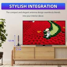 Smart Digital TV Antenna 2025 - HDTV Antenna With Super Strong Magnetic Base | Full 50 U.S. States Coverage | 360° Long-Range Reception For Local Channels - Black - View 6