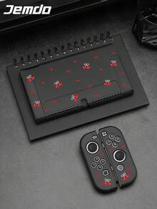 1 pieza Funda protectora con patrón de cereza, corazón y lazo, compatible con Switch2/Switch NS/Smart OLED/Lite, compatibles con accesorios de consola de juego Switch/switch 2, Set completo que incluye bolsa de almacenamiento, base para ranura para tarjetas, cubierta protectora de Switch, mejor regalo compatible para jugadores de interruptor - Multicolor - Ver 15