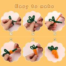 100/200/300/500/1000 件优质白色雪尼尔管道清洁器套装，带教学视频 - 灵活毛绒工艺棒，适用于 DIY 项目、圣诞装饰等 - 翠綠色 - 查看 4