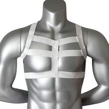 1 件男士弹力束带胸部束缚带同性恋朋克哥特服装酒吧和夜总会表演狂欢派对配饰万圣节配饰，万圣节服装秋冬配饰万圣节服装，适合青少年、青年、男士、休闲、户外、运动、度假、毕业礼物、生日、日常穿着 - 彩色 - 查看 6