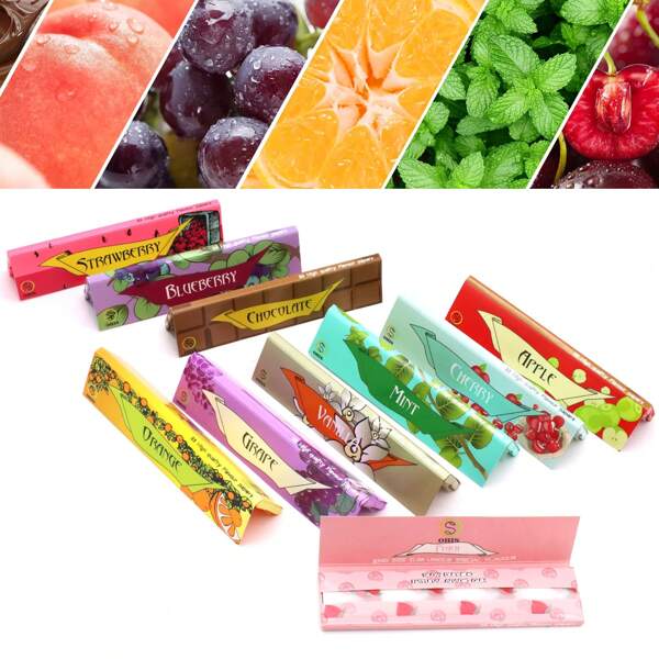 10 Books/Pack, 10 Fruit Flavored Cigarette Rolling Papers, 32 Pages Per Booklet, Slow Burning, Easy To Use, Household Tool, Gift For Friends