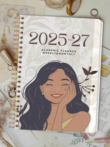 1本2026年1月至2027年12月A5尺寸（5.7英寸 x 8英寸）周/月计划本，时间可视化，每日日程笔记本，月计划本，学年笔记本，提高效率，学校及办公用品，完美礼物 - 彩色 - 查看 4