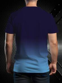 黑红渐变“NEW YORK CHEERFUL”字母印花短袖T恤，时尚百搭，吸睛 - 彩色 - 查看 2