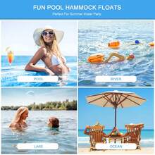 4-In-1 Pool Float (Hammock, Saddle, Lounge, Float), Inflatable Pool Floating Hammock (Free Random Color Air Pump Included), Adult Inflatable Water Hammock, Multi-Function Adult Vacation Pool Hammock, Personalized Christmas Gift (Suitable For Both Men And Women), Fun Gift For Teenagers - Multicolor - View 10