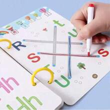 32 页/本可重复使用的书法练习册，学校书法练习册，英文字母学习册，蒙特梭利教育书籍，教育。（包含 2 支书写笔和 1 块橡皮擦） - 彩色 - 查看 4