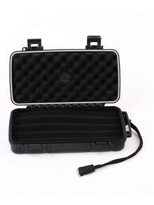 5pcs Cigar Box Business Travel Outdoor Shockproof Humidifier Storage Box, Moisture-Proof, Airtight - Black - View 5