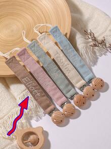 1pc Personalized Baby Pacifier Clip Cute Polka Dot Print Customized Patterns For Boys And Girls, Custom Baby Pacifier Clip Universal Soothing Clip, Suitable For Halloween, Baptism, Thanksgiving, Christmas Giftsbaby Shower Family Decorations Gifts - Multicolor - View 2