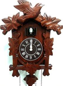 Cuckoo Clock Vintage Large Wooden Wall Clock Handcrafted 13x9.5 Inch Brown