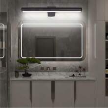 1 pièce, Applique murale rechargeable à LED, Éclairage avant de miroir à la maison, Éclairage de peinture, Éclairage d'affichage d'art, Avec télécommande, 3 températures de couleur et luminosité réglable, Convient pour cadre, peinture à l'huile, cible de fléchettes, éclairage de bureau