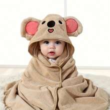 1件80*80厘米儿童浴袍，涤纶材质柔软吸水，婴儿浴室用品，婴儿襁褓 - 80*80厘米 - 查看 8