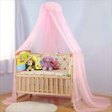 Baby Infant Toddler Bed Dome Cots Mosquito Netting Hanging Bed Net Mosquito Bar Frame Palace-Style Crib Bedding Set (Pink Mosquito Netting Only, Without Stand) - Mosquito - View 2