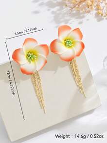 1 对优雅渐变色蛋白石花流苏耳环，独特设计适合女性日常、度假和派对佩戴