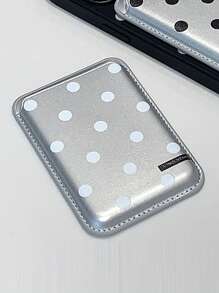Minimalist Polka Dot Niche Magnetic Card Holder Case, Magsafe Leather Card Slot