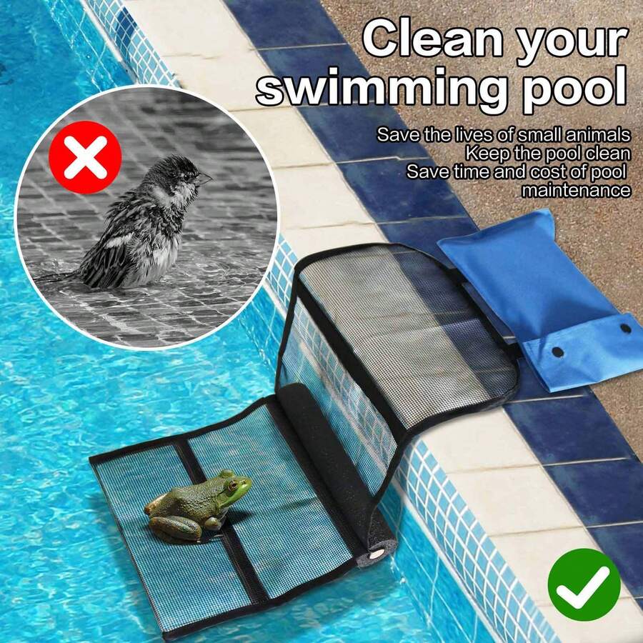 泳池动物逃生网 - 青蛙和鸟类逃生网 - 泳池动物救援逃生路线、沙滩必需品、沙滩配件、泳池浮板
