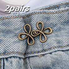 1pair/2pairs/4pairs Instant Removable Waistband Cincher For Loose Fit Jeans, Adjustable Jeans Button Clips Without Sewing
