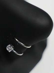 Inel de nas dublu, cerc pentru piercing simplu, oțel inoxidabil, spirală răsucită, 20G, 8/10mm, piercing nas, cerc pentru femei, inel de nas în formă de stea