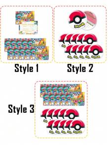 pokemon New Pokemon Product, Pokemon Pikachu Birthday Party Invitation, Card Envelope Sticker Gift Card, Cartoon Anime Birthday Party Theme Decoration Invitation, Card Party Decoration, Party Invitation