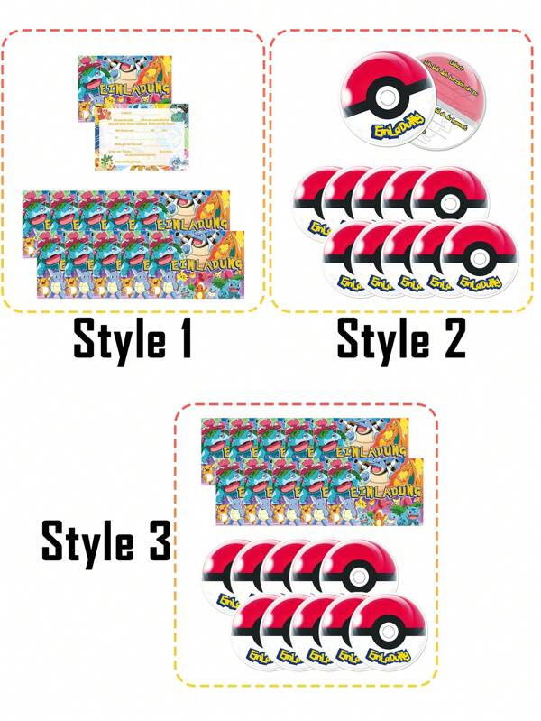 pokemon New Pokemon Product, Pokemon Pikachu Birthday Party Invitation, Card Envelope Sticker Gift Card, Cartoon Anime Birthday Party Theme Decoration Invitation, Card Party Decoration, Party Invitation