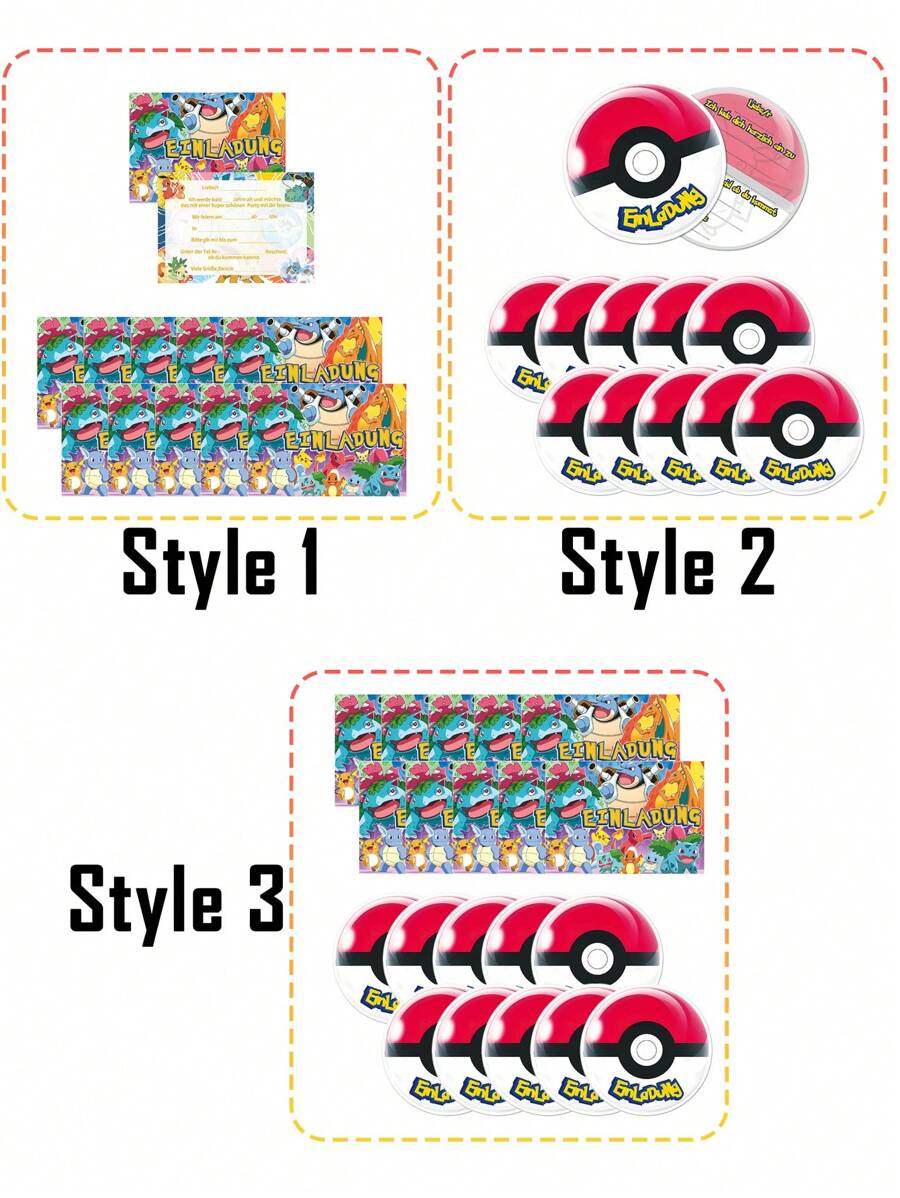 pokemon New Pokemon Product, Pokemon Pikachu Birthday Party Invitation, Card Envelope Sticker Gift Card, Cartoon Anime Birthday Party Theme Decoration Invitation, Card Party Decoration, Party Invitation