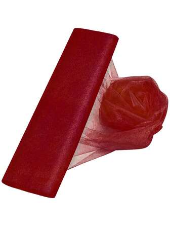 1 Pieza Rollo de tul rojo oscuro de organza transparente, Rollo de tul, Rollo de organza, Tul de 72*1000 cm/48*500 cm/48*1000 cm, Gasa suiza, Decoración de boda, Decoraciones de gasa, Decoración de sillas de boda, Suministros para fiesta de compromiso, Decoración para fiesta de bebé, Suministros de embalaje de regalo, Decoración para fiesta de cumpleaños, Decoración para fiesta de aniversario, Decoración para fiesta navideña, Suministros para fiesta navideña, Decoraciones navideñas, Decoración del hogar para festivales
