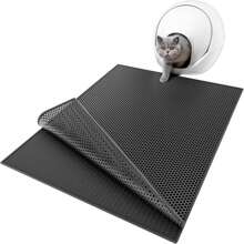 1 pièce Tapis à litière pour chat en EVA, tapis de capture de litière de chat à double couche et à ouverture unique, lavable pour une utilisation intérieure à la maison