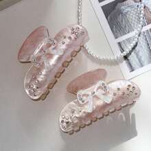 Elegant Rhinestone Bow Hairpin - Retro Style, Non-Slip Ponytail Clip, Sweet And High-End Jelly Bow Clip, Slouchy Niche Hair Hair Claw, Luxury Retro Style | Light Luxury Czech Rhinestone Super Flash, Suitable For Ladies And Girls | Parties And Special Occasions | Luxury Hairpin Hair Clips Hair Jaw Clip Hair Clamps Hair Clutch Hair Catcher Clip, Claw Clip Fall Winter Hair Accessories For Women For Vacation Outfits Woman