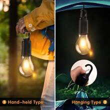 2PCS LED Filament Globe Bulb | Retro USB Rechargeable Camping Light | Tent Outdoor Emergency Atmosphere Lamp - Multicolor - View 4