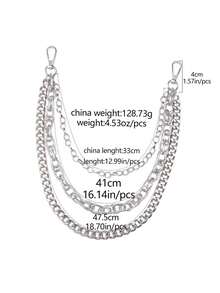 Unique Thick Aluminum Chain Metal Waist Chain, Punk Rock Biker Style Hip-Hop Leather Pants Chain Fall, Autumn, Halloween
