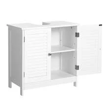 Ensemble de meubles de salle de bain, accessoires de salle de bain - Blanc - Voir 10