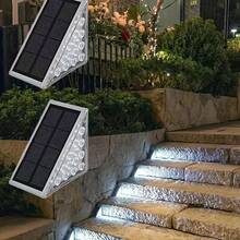 2/6pcs Solar Powered, 13LED, Sunlight Sensor Outdoor Waterproof Creative Solar Step Lights, Stair Tread Lights, Pathway Lights, Patio, Garden, Christmas Decor