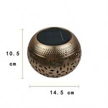 1 Stück/2 Stücke Solar betriebene Eisen & Keramik gepunktete Laterne, Cut Out Landschaftsbeleuchtung, wasserdichte Outdoor-Dekoration für Garten, Terrasse, Balkon - Verschiedenfarbig - Übersicht 11