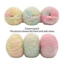 50g Set di 3 palle di filato morbido e appiccicoso con motivi a pois e fiocchi di neve sfumati, adatto per realizzare all'uncinetto vestiti, sciarpe, maglioni