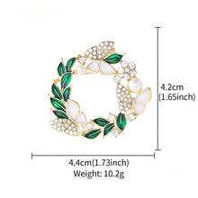 1pc Elegant Enamel Rhinestone Butterfly Brooch Pin, Suitable For Women's Daily Outfit - Yellow Gold - View 9