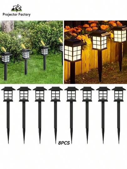 LIPETY Solar Outdoor Lights,8 Pack LED Solar Lights Outdoor Waterproof, Solar Walkway Lights Maintain 8 Hours Of Lighting For Your Garden, Landscape, Path, Yard, Patio, Driveway