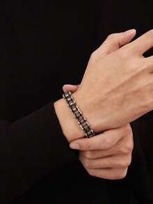 1 件时尚自行车链嘻哈不锈钢手链，个性化朋克珠宝