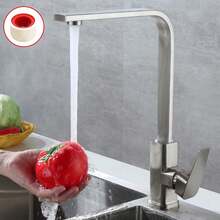 Kitchen Sink Mixer Taps Swivel Spout Single Lever Tap Mono Modern Faucet Black - White - View 1