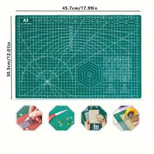 1 pieza Manta de corte con autorreparación tamaño A3 18"X12" hecha de PVC y piel sintética, suministros escolares, de vuelta a la escuela