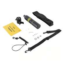 Mini Scuba Tank - Lightweight Aluminum Dive Cylinder For Underwater Breathing, 0.5L Capacity, Ideal For Recreational Diving And Backup Air Source - Black - View 2