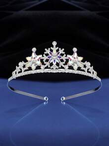 2pcs Teen Snowflake Crown Headband, Colorful Princess Crown Hair Accessories For Girls - Baby Blue - View 19