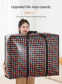 1pc Small Round Dot Storage Bag Portable Home Organizing Bag Storage Bag Organizing Bag Multifunctional Storage Suitable For Moving Dormitory Tourism Warehouse Storage Dots Dorm Room Essentials Clothes Organizer Closet Organization And Storage Bedroom