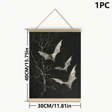 1 tấm áp phích in, tranh vải nghệ thuật treo tường hình con dơi và hoa hồng cổ điển Gothic thanh lịch để trang trí nhà cửa, phòng khách, phòng ngủ, quán cà phê hoặc văn phòng, một món quà lý tưởng, có khung - Nhiều màu - Xem 16