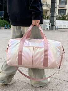 Large Capacity Travel Fitness Bag, Made Of Durable High-Quality Material, Multiple Pockets And Ergonomic Handle, Suitable For Gym, Sports And Weekend Trips - Solid Color Design, Sports Equipment Bag | Fashionable Gym Bag | Sturdy Handle, Gym Accessories, Multi-Color, Unisex