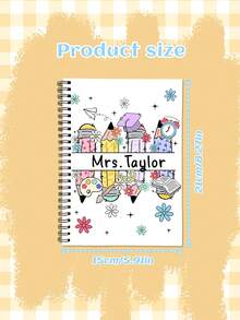 Cuadernos personalizados - Cuaderno con nombre de maestro, cuaderno de espiral, regalo para expresar gratitud a los maestros, palabras de elogio del maestro, regalo para el primer día de clases, regalo de los estudiantes, adecuado para estudiantes, regalo para niños, set de artículos escolares esenciales, regreso a clases, suministros escolares, regreso a clases, regalo escolar, para la oficina, estudiantes de secundaria, multifuncional, personalizado, trabajadores, clientes, estudiantes, para negocios/trabajo/oficina, para la escuela - Multicolor - Ver 3