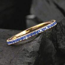 A Minimalist Bohemian-Style Synthetic Zirconia Eternal Birthstone Anniversary Stacked Ring, Engagement, Bride, Wedding Party Ring, Festival Jewelry Accessory, Daily Casual Accessory, High-Quality Jewelry For Women - Đỏ - Xem 7