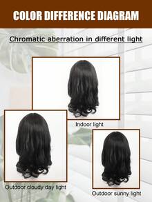 1 bộ tóc giả xoăn ngắn tổng hợp - Tóc giả hóa trang cho bé gái - màu đen - Xem 9