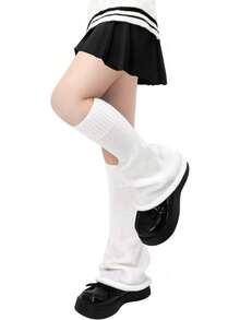 Kawaii Leg Warmers For Women, Y2K Harajuku Gyaru Style Socks, Lolita Gothic Cutecore Accessory - B 黑色粉紅色心形十字喇叭形 - 查看 7