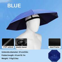1pc 110g/3.9oz Portable Rain Hat Umbrella, Large Head-Mounted Umbrella, Fishing Cap, Sun Protection, Fishing Accessories, Fishing Gear - Multicolor - View 12