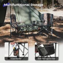 Camping Folding Chair Heavy Duty Steel Frame Support 400 LBS With Side Pocket And Cup Holder Portable For Camping Fishing Picnic Camouflage - Camouflage - View 6