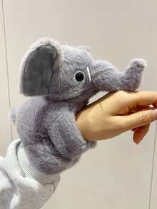 可爱动物毛绒玩具套装，包括大象、兔子、树懒、浣熊和独角兽，配有拍手环，创意设计，可佩戴在手腕上，是送给朋友的独特圣诞节和新年礼物，毛绒玩具，圣诞节，趣味毛绒动物